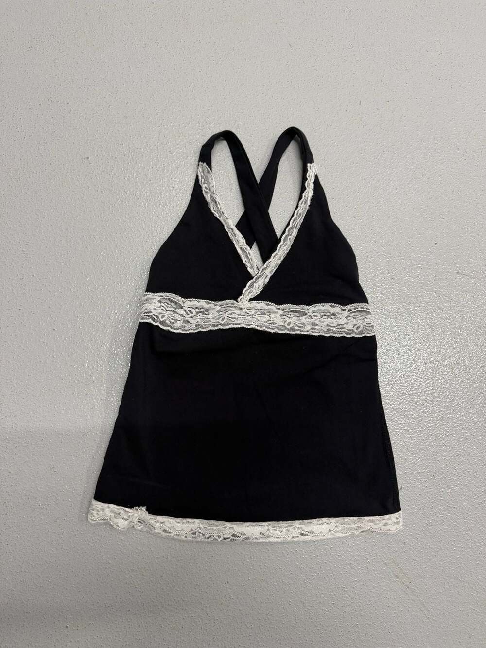 Karma Athletics Women's Lace Trim Halter Tank Top